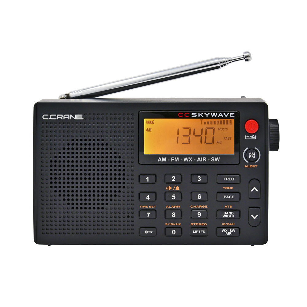 NOAA Weather C Crane CC Skywave SSB AM FM Alert Shortwave Scannable VHF Aviation Band and Single Side Bands Small Battery Operated Portable Travel Radio 